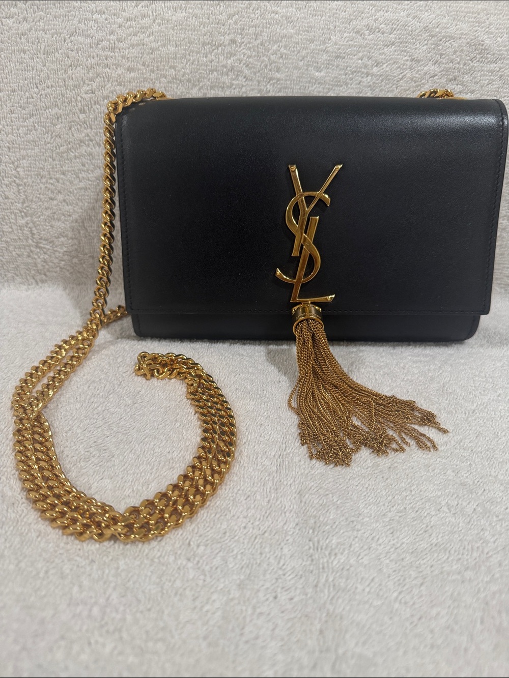 YSL Leather Monogram Kate Tassel Crossbody Bag